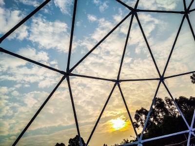 Dome frame formed by multiple triangles making a super-strong Structure.